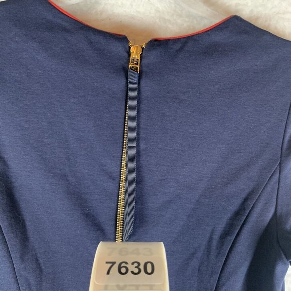 Boden Marianna Ponte Dress Women's 6 Navy Stretch Zipper Back Short Sleeve 7630 - Picture 9 of 9